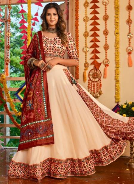 Off White Colour Kf Rass 4 Fancy New Festive Wear Navratri Chaniya Choli Latest Collection 2112